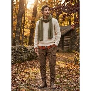 Stone Falcon Mens Slim Fit Cargo Jogger Pants Elastic Waist Brown Size S